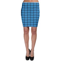 Blue Gray Leaf Pattern Bodycon Skirt by GardenOfOphir