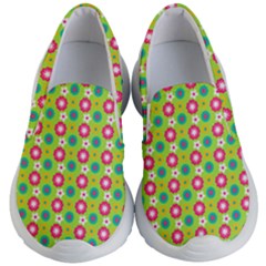 Cute Floral Pattern Kids Lightweight Slip Ons by GardenOfOphir