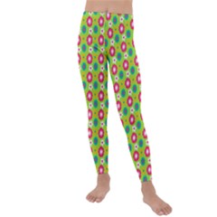 Cute Floral Pattern Kids  Lightweight Velour Leggings by GardenOfOphir