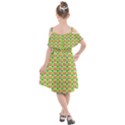 Cute Floral Pattern Kids  Cut Out Shoulders Chiffon Dress View2