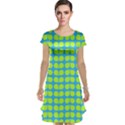 Blue Lime Leaf Pattern Cap Sleeve Nightdress View1