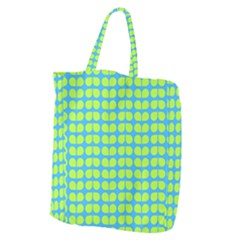 Blue Lime Leaf Pattern Giant Grocery Tote by GardenOfOphir