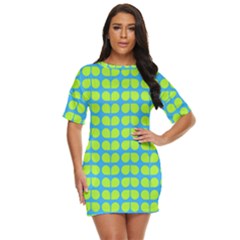 Blue Lime Leaf Pattern Just Threw It On Dress by GardenOfOphir