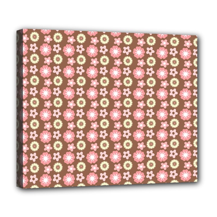 Cute Floral Pattern Deluxe Canvas 24  x 20  (Stretched)