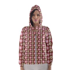 Cute Floral Pattern Women s Hooded Windbreaker by GardenOfOphir