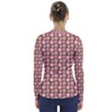 Cute Floral Pattern V-Neck Long Sleeve Top View2