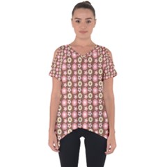 Cute Floral Pattern Cut Out Side Drop Tee by GardenOfOphir