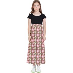 Cute Floral Pattern Kids  Flared Maxi Skirt by GardenOfOphir