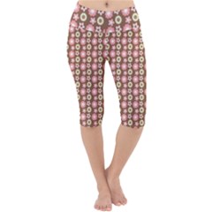 Cute Floral Pattern Lightweight Velour Cropped Yoga Leggings by GardenOfOphir