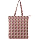 Cute Floral Pattern Double Zip Up Tote Bag View1