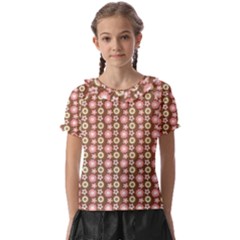 Cute Floral Pattern Kids  Frill Chiffon Blouse by GardenOfOphir