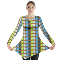 Colorful Leaf Pattern Long Sleeve Tunic 