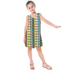 Colorful Leaf Pattern Kids  Sleeveless Dress by GardenOfOphir