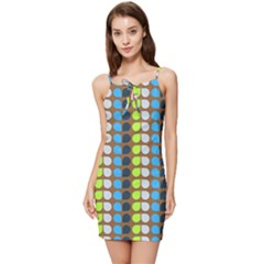 Colorful Leaf Pattern Summer Tie Front Dress by GardenOfOphir