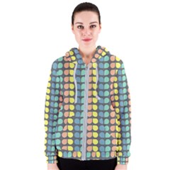 Colorful Leaf Pattern Women s Zipper Hoodie by GardenOfOphir