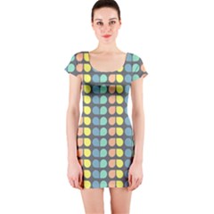 Colorful Leaf Pattern Short Sleeve Bodycon Dress by GardenOfOphir