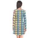 Colorful Leaf Pattern Long Sleeve V-neck Flare Dress View2