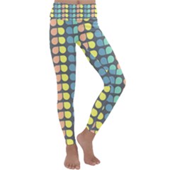 Colorful Leaf Pattern Kids  Lightweight Velour Classic Yoga Leggings by GardenOfOphir