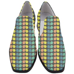 Colorful Leaf Pattern Women Slip On Heel Loafers by GardenOfOphir