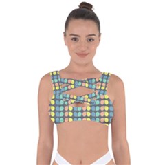 Colorful Leaf Pattern Bandaged Up Bikini Top by GardenOfOphir