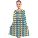 Colorful Leaf Pattern Kids  Midi Sailor Dress View1