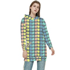 Colorful Leaf Pattern Women s Long Oversized Pullover Hoodie by GardenOfOphir