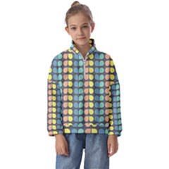 Colorful Leaf Pattern Kids  Half Zip Hoodie by GardenOfOphir