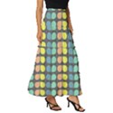 Colorful Leaf Pattern Tiered Ruffle Maxi Skirt View3