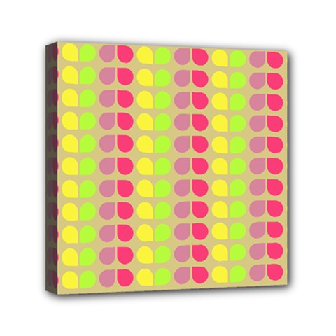 Colorful Leaf Pattern Mini Canvas 6  X 6  (stretched) by GardenOfOphir