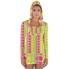 Colorful Leaf Pattern Long Sleeve Hooded T-shirt by GardenOfOphir