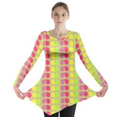 Colorful Leaf Pattern Long Sleeve Tunic  by GardenOfOphir