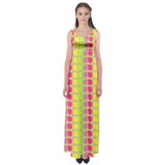 Colorful Leaf Pattern Empire Waist Maxi Dress by GardenOfOphir