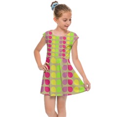 Colorful Leaf Pattern Kids  Cap Sleeve Dress by GardenOfOphir