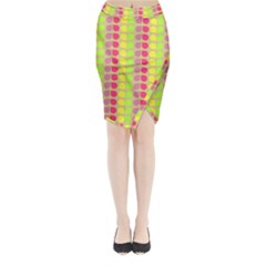 Colorful Leaf Pattern Midi Wrap Pencil Skirt by GardenOfOphir