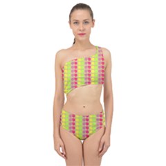 Colorful Leaf Pattern Spliced Up Two Piece Swimsuit by GardenOfOphir