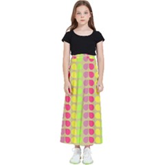 Colorful Leaf Pattern Kids  Flared Maxi Skirt by GardenOfOphir