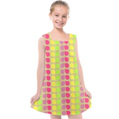 Colorful Leaf Pattern Kids  Cross Back Dress by GardenOfOphir