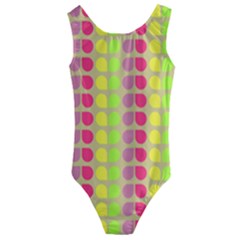 Colorful Leaf Pattern Kids  Cut-out Back One Piece Swimsuit by GardenOfOphir