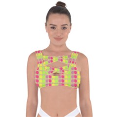 Colorful Leaf Pattern Bandaged Up Bikini Top by GardenOfOphir