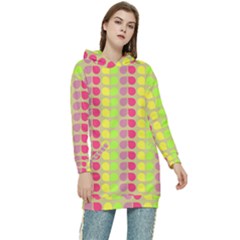 Colorful Leaf Pattern Women s Long Oversized Pullover Hoodie by GardenOfOphir