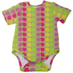 Colorful Leaf Pattern Baby Short Sleeve Bodysuit by GardenOfOphir