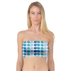 Blue Green Leaf Pattern Bandeau Top by GardenOfOphir