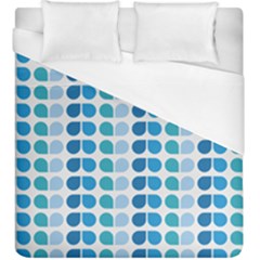 Blue Green Leaf Pattern Duvet Cover (king Size) by GardenOfOphir