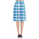 Blue Green Leaf Pattern Flared Midi Skirt View2