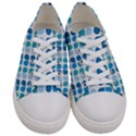 Blue Green Leaf Pattern Women s Low Top Canvas Sneakers View1