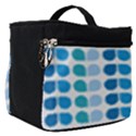 Blue Green Leaf Pattern Make Up Travel Bag (Small) View1