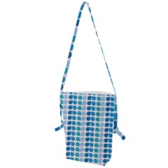 Blue Green Leaf Pattern Folding Shoulder Bag by GardenOfOphir