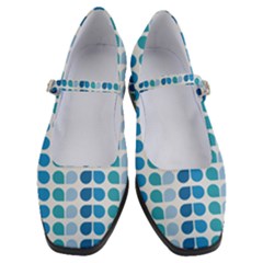 Blue Green Leaf Pattern Women s Mary Jane Shoes by GardenOfOphir