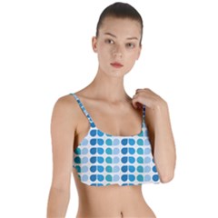 Blue Green Leaf Pattern Layered Top Bikini Top  by GardenOfOphir