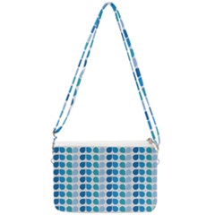 Blue Green Leaf Pattern Double Gusset Crossbody Bag by GardenOfOphir